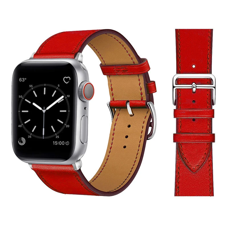 Leder armband für Apple Uhren armband 45mm 44mm 49mm 42mm 41mm 40mm Single Tour Correa Armband iwatch Serie 9 7 8 6 5 4 se ultra
