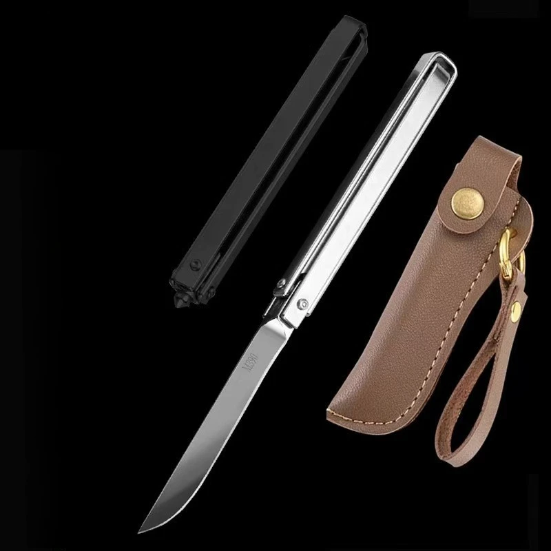 Mini M390 blade stainless steel handle knife outdoor EDC portable unboxing self-defense new rotatable small knife