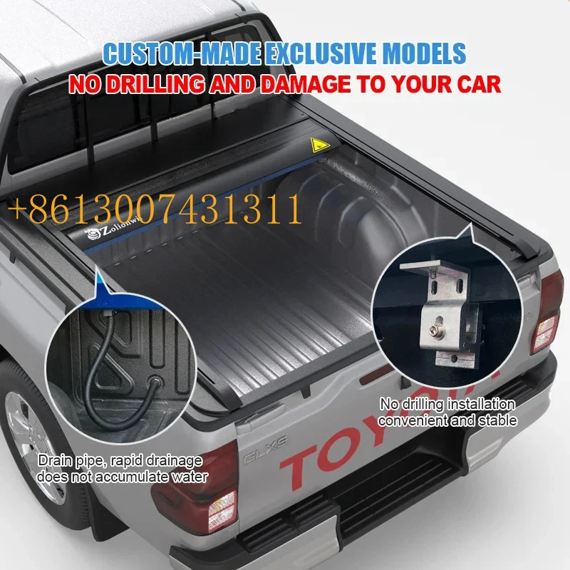 FactoryFactory Hot Selling Truck Bed Cover Aluminum Hard Retractable Pickup Tonneau Cover   2005-2023