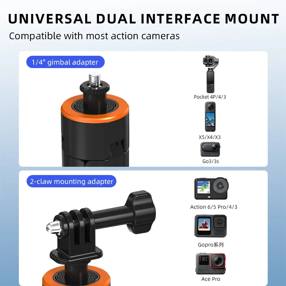 Flymile Ein-Klick-Aufklapp-Stativ für DJI Pocket 4/4P/3/Insta360 X6/Gopro Kamera, 1,6 m verstellbarer Selfie-Stick für Vlgo-Video. – Detail 8