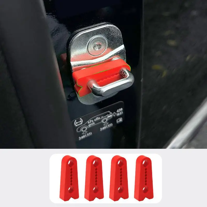 New 4pcs Car Door Lock Shock Absorber Silicone Cover Noise Reduction & Anti-Collision Pad Universal Latch Protector Auto Door