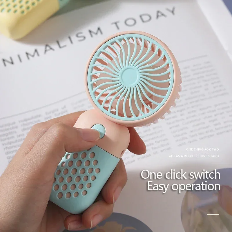 Portable Handheld Mini Fan USB Rechargeable Mute Small Electric Fan Outdoor Travel Cooling Fan Student Dormitory