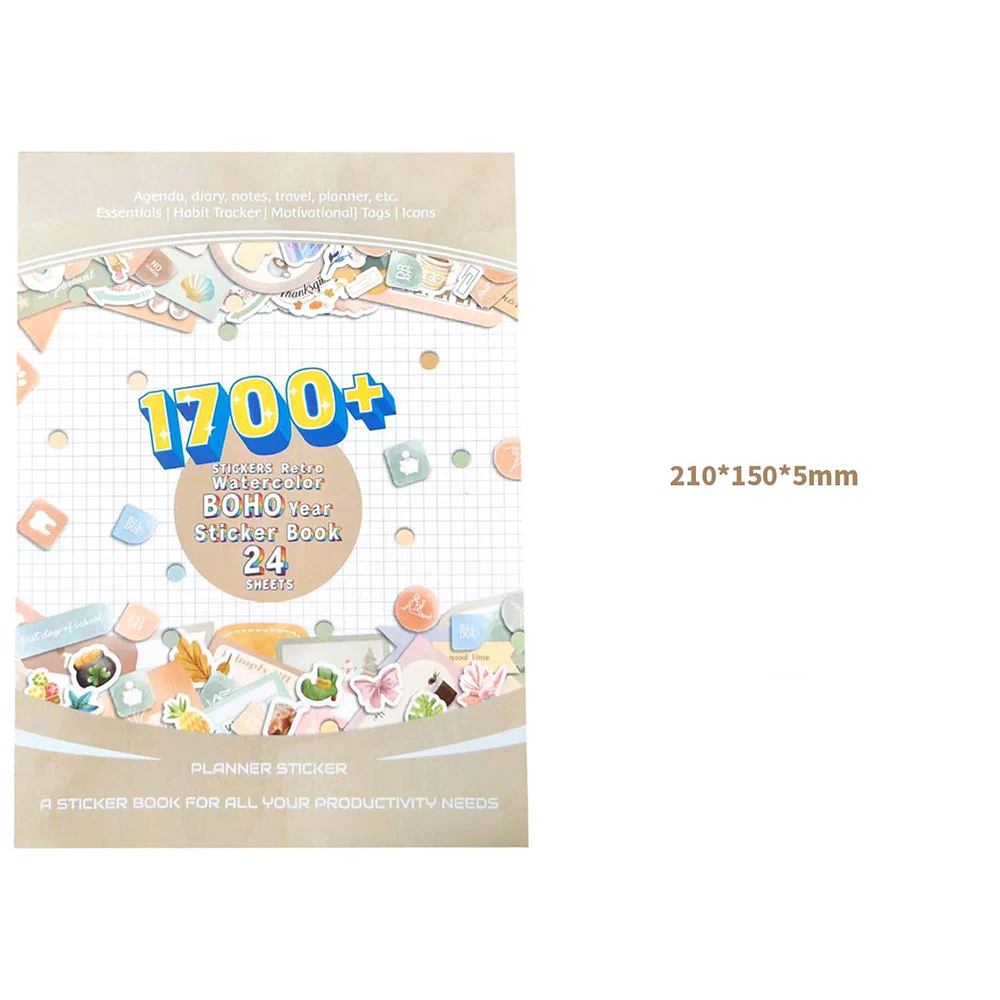 Retro Day/Week/Month Planner Sticker Book DIY Scrapbooking Diary Handbook Decorative Material Stickers Stationery