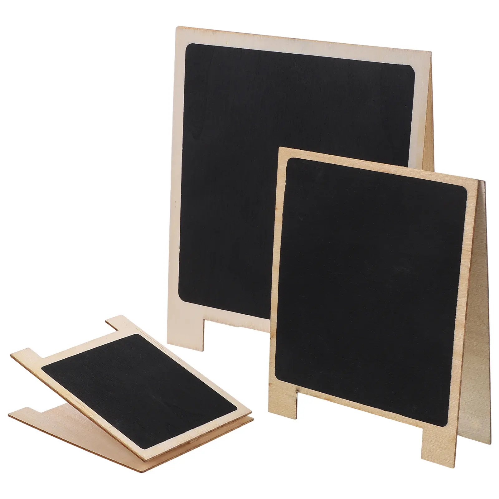 3Pcs Mini Chalkboard Signs Wood Frame Reusable Erasable Desk Decor Small Blackboard for Table Number Plant Label Event