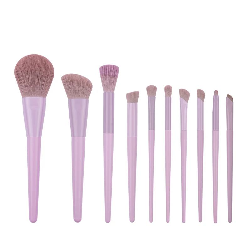 ชุดแปรงแต่งหน้า 10 ชิ้น ขนแปรงนุ่ม สำหรับลงแป้งฝุ่น บลัชออน เหมาะสำหรับผู้หญิง ชุดแปรงแต่งหน้าครบชุดสำหรับมือใหม่ แปรงแต่งหน้าระดับมืออาชีพ อุปกรณ์เสริมความงาม