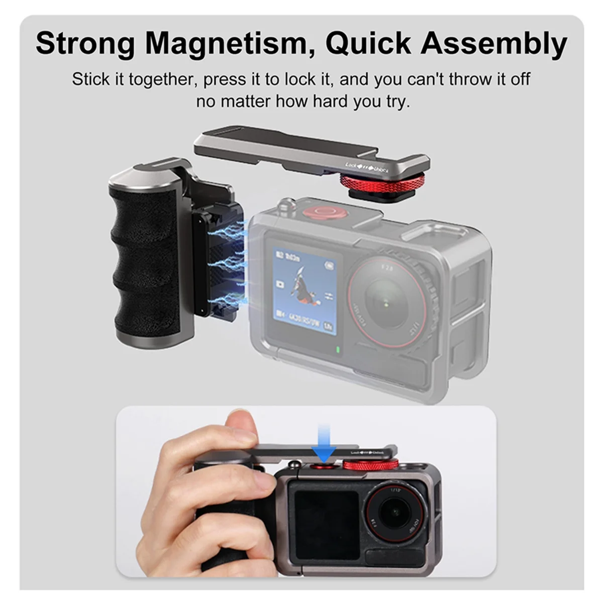 

Ручка из алюминиевого сплава, магнитная металлическая клетка, комплект ручек для Action 5 Pro 4 3, набор аксессуаров для экшн-камеры