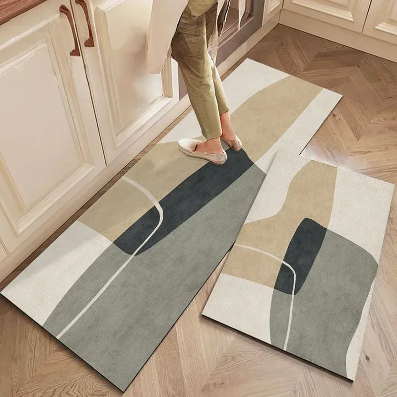 Carpet for Kitchen Floor Mat Waterproof Pvc Leather Mats Non-slip Long Rug Oil-proof Home Decoration שטיח למטבח 주방바닥매트 pvc주방매트