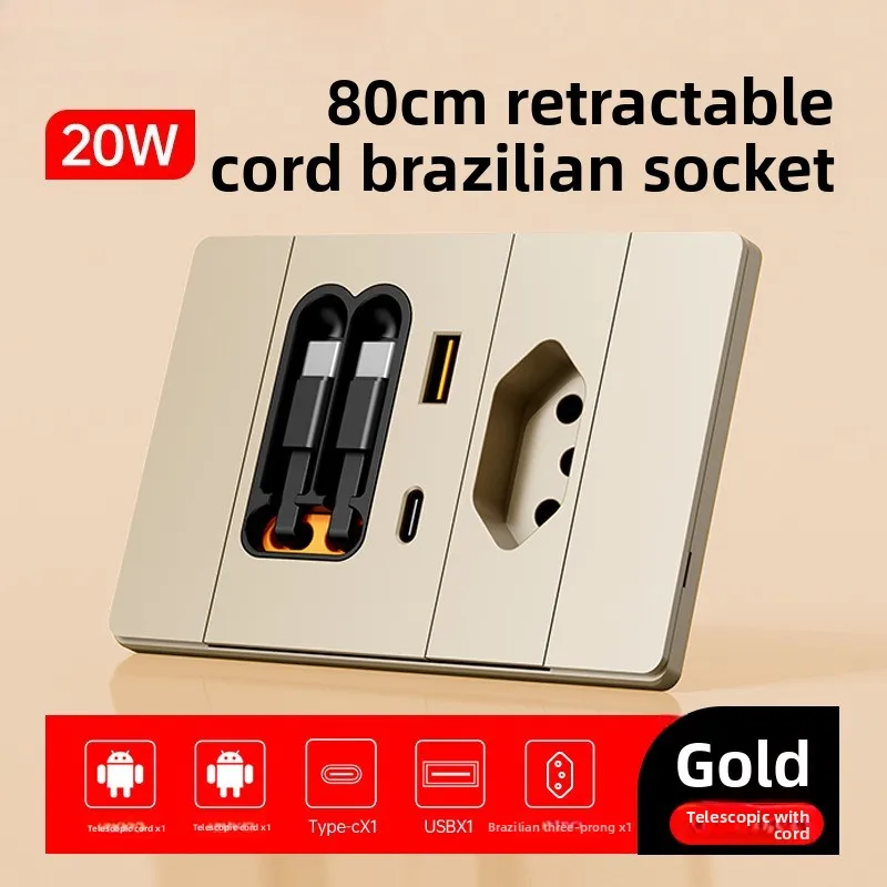 充電ケーブル スーパーオープン充電 輸出用オリジナルメーカー 4-in-1充電 20W同時充電 - Cブラジル118タイプ