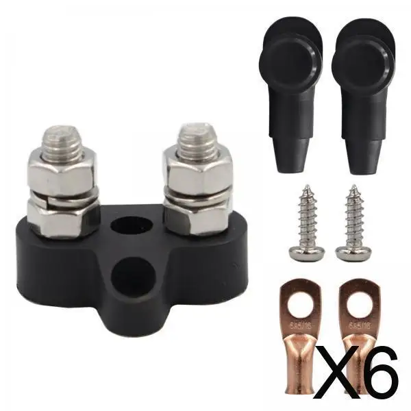 

Комплект распределительных клеммных колодок Прочный черный положительный изолированный аккумуляторный пост для модернизации цепи автомобиля