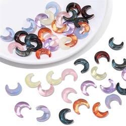 10pcs 15x12mm Crystal Glass Moon Charm Beads Fit for 8mm Beads for Necklace Bracelet DIY Jewelry Making Supply