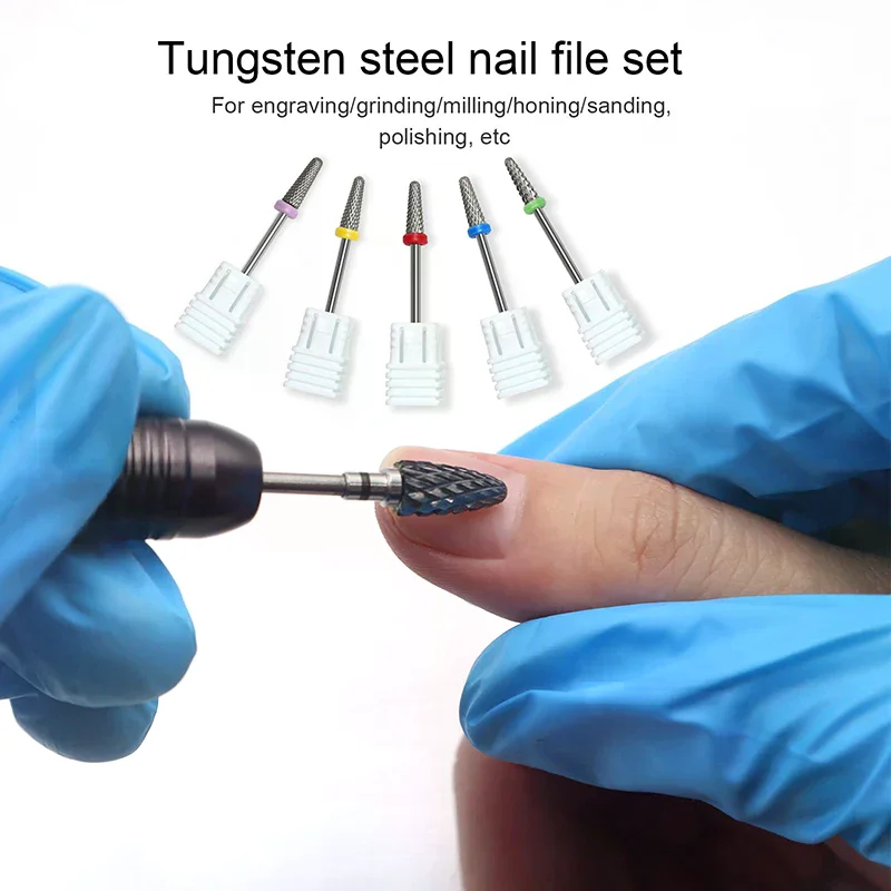 Wolfram Stahl Nagel Bohrer Gerät Nagel Dateien Bits Elektrische Fräser Für Maniküre Grat Bohrer Pediküre Werkzeuge