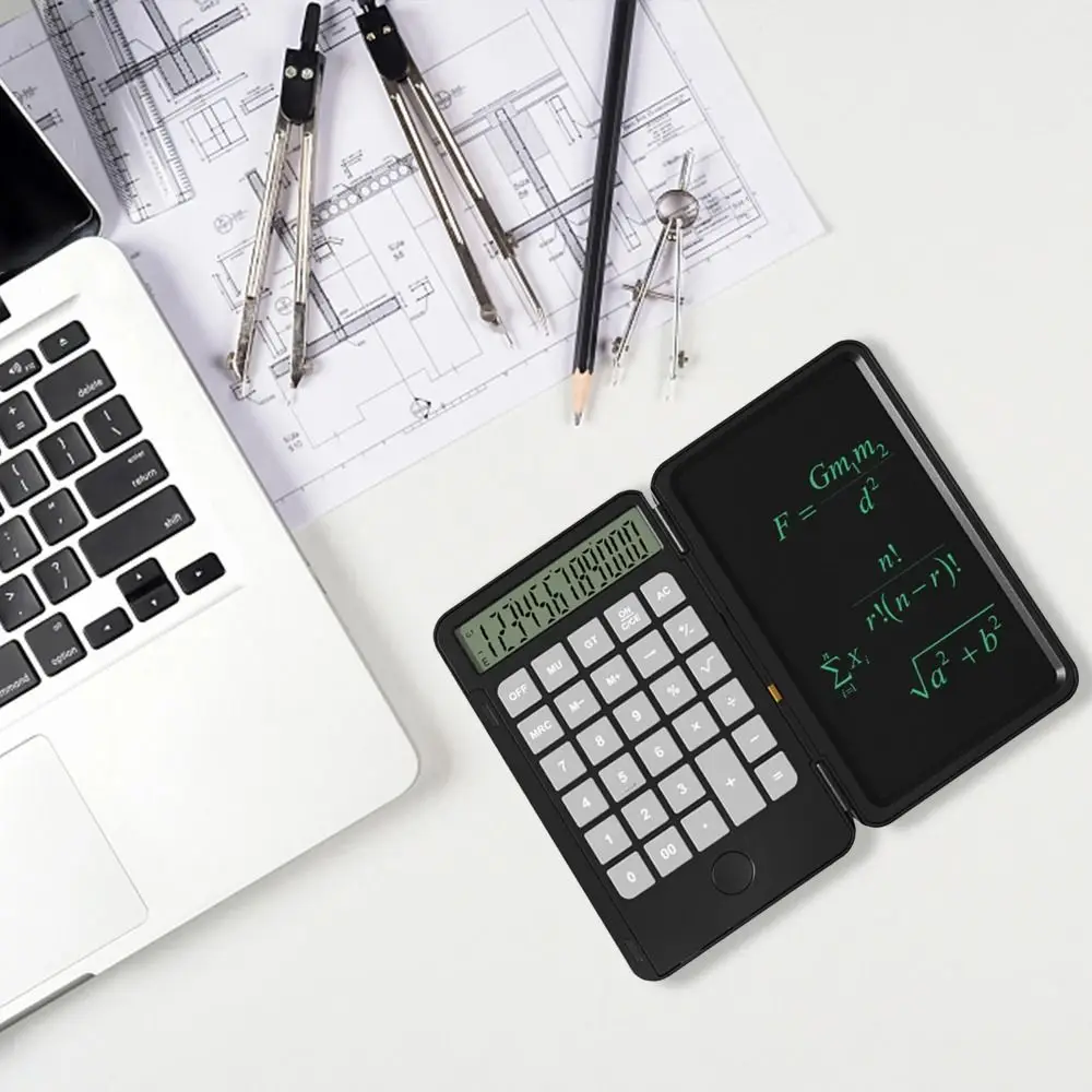 

2in1 Scientific Calculator Large Screen Display Erasable Function Calculators with Tablet 12 Digits Display Foldable