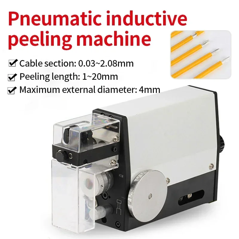 Hoge Nauwkeurigheid Desktop Mini Draad Peeling Strippen Snijmachine Inductieve Pneumatische en Elektrische Peeling Machine 3-4 Vierkante Mm