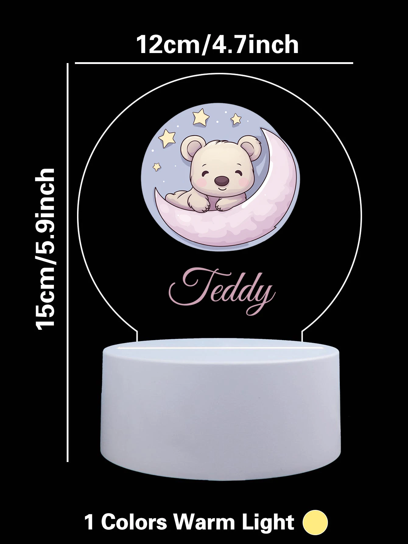 1pc Personalize Custom Moon bear Led Table Lamp For Home Room Decoration Nightlight Usb 3D Touch LED Night Light 3D Visual Lamp - view 4