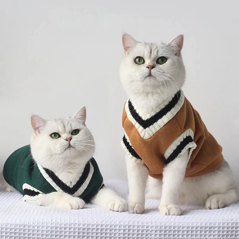 Cat Dog Sweater Pullover Winter Pet Clothes for Small Dog Cat Vest Puppy Jackets Pet Cat Clothing Kitty Costumes Ubranka Dla Psa