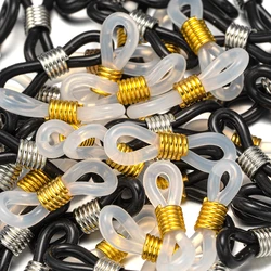 50Pcs Eyeglass Chain End Adjustable Spring Rubber End Connector for Eye Glasses Sunglasses Cord Holder Strap Loop Necklace Chain