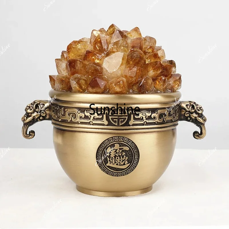 

Citrine column natural cornucopia ornament home soft decoration gift