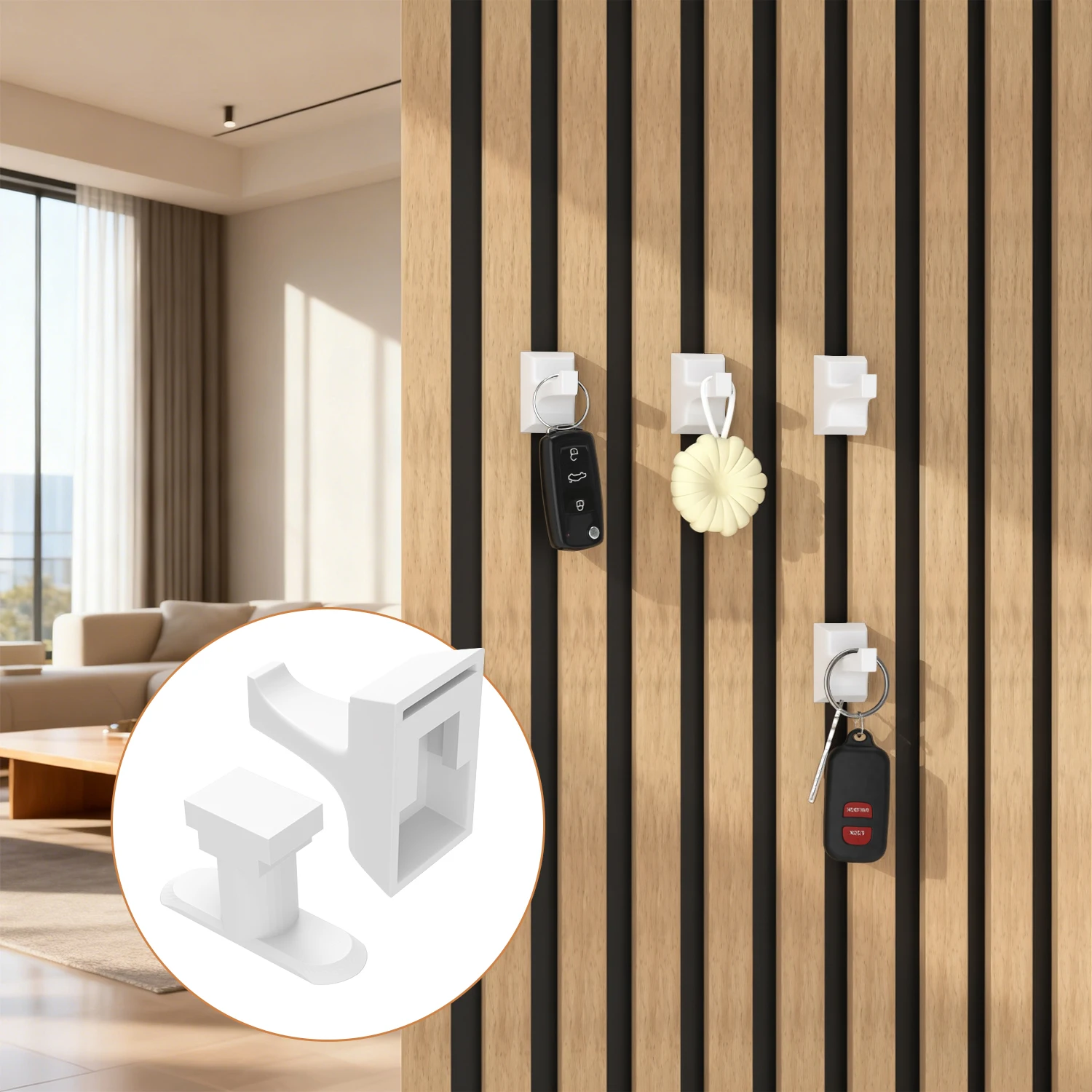 4 crochets pour panneaux acoustiques – Crochets à clipser pour panneaux en mousse insonorisée (sans adhésif/perceuse) pour placer des chapeaux, des manteaux et des écouteurs