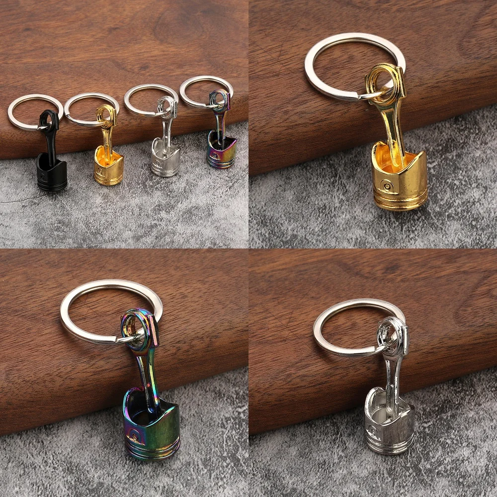 Creative Metal Piston Keychain for Car Modification Engine Accessories for Gifts Promotional Giveaways Keychain Charm