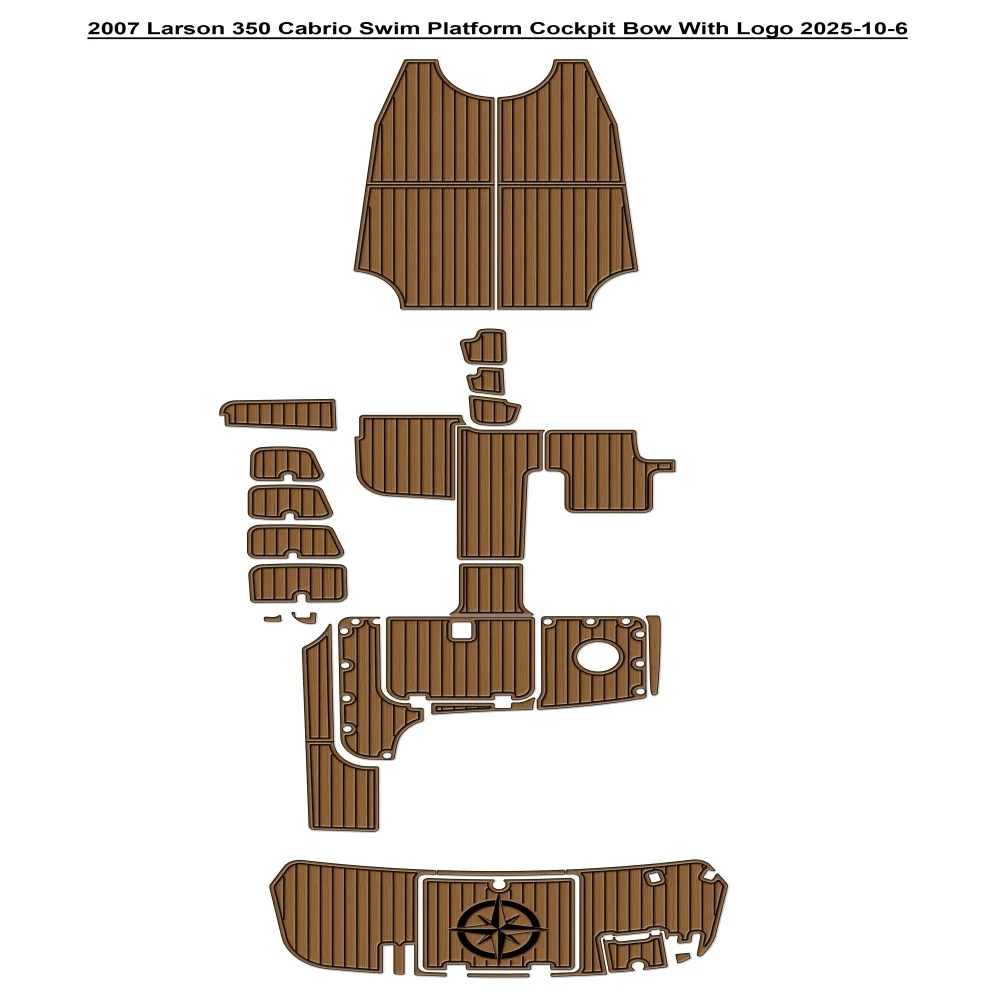 

2007 Larson 350 Swim Platform Cockpit Pad Boat EVA Foam Teak Deck Floor Mat SeaDek MarineMat Gatorstep Style Adhesive