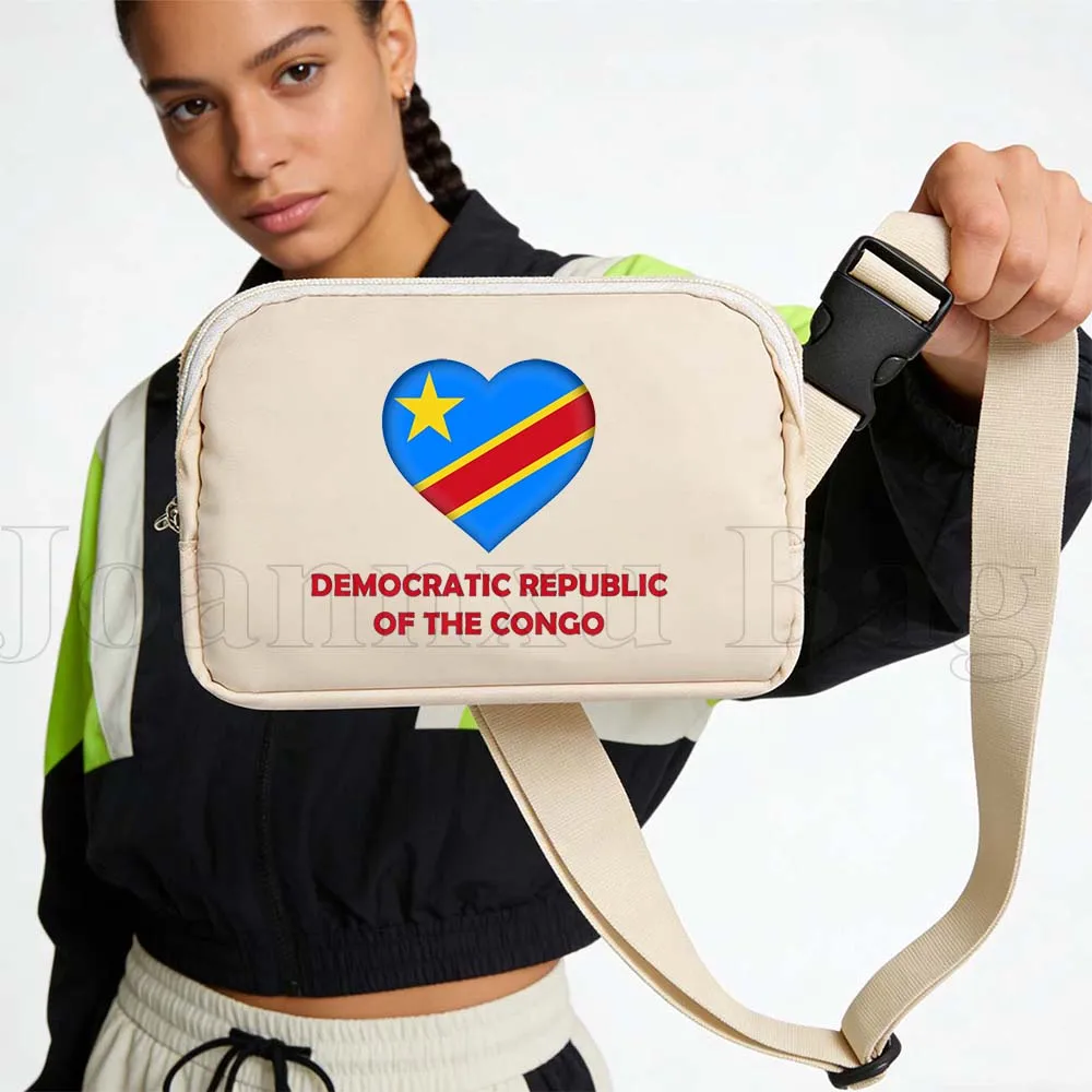 Democratic Republic of Congo Fanny Pack Sports Fitness Workout Running Casual Wallet Pouch Portable Waist Belly Cell Phone Bags