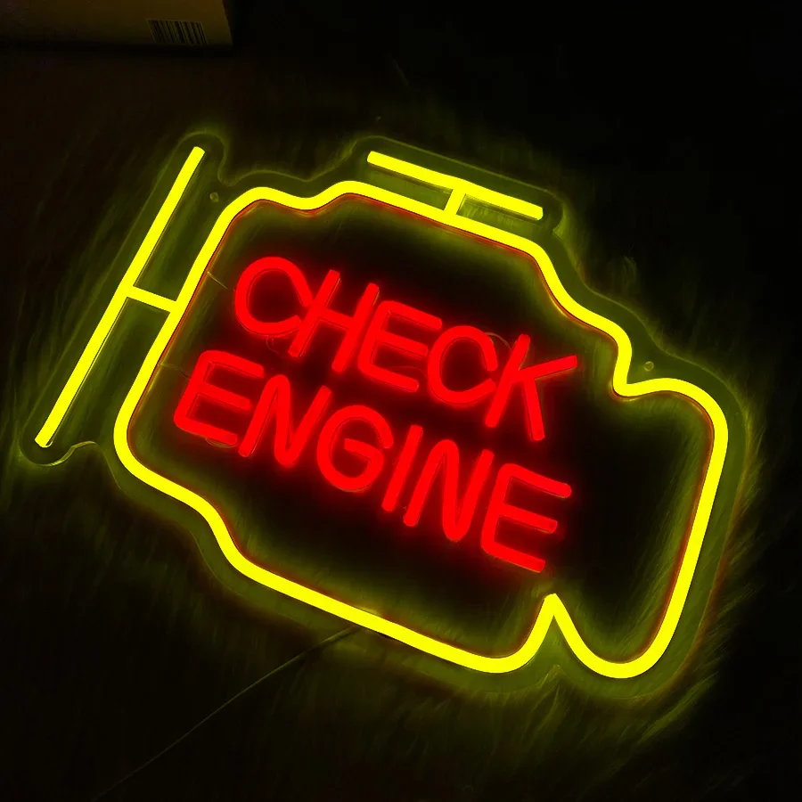 Check Bar Neon Garage Accessories A Large Led Sign for Personalized Enging in Auto Is Clubs and Man Used Barber Decor Repair