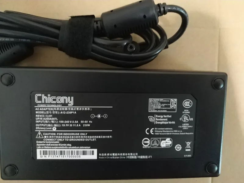 Genuine A12-230P1A A17-230P1A AC power Adapter ADP-230EB T 230W 19.5v 11.8A charger For MSI GS75 GS65 P65 WS65 Gaming adapter