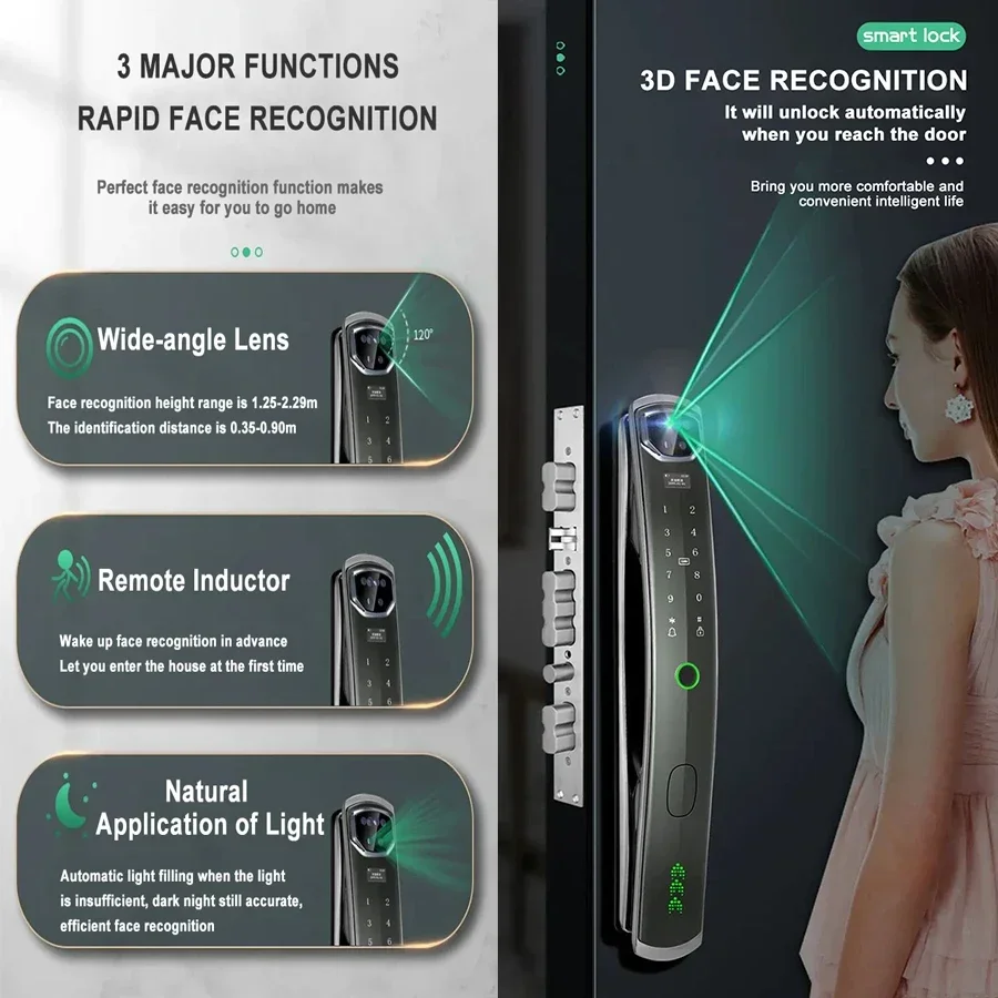 

2025/Tuya Apps Fingerprint Touch Screen Keyless Portable Home High Security Theft Siren Alarm Privacy Smart Door s