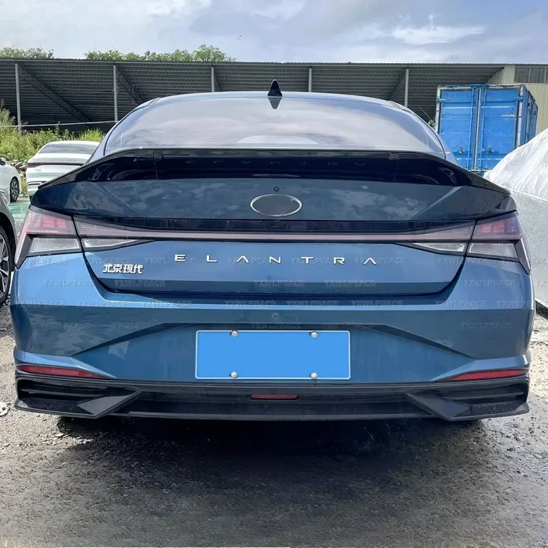 Accessoires de kit de carrosserie pour Hyundai Elantra, noir brillant, coffre arrière de voiture, Jules Spomicrophone, style R ABS, CN7 2020 2021 2022 2023