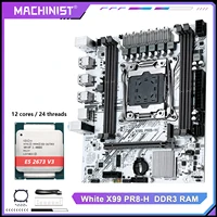 MACHINIST X99 Placa base Intel Xeon E5 2673 V3 CPU LGA2011-3 DDR3 16GB RAM NVME/SATA M.2 Blanco PR8-H