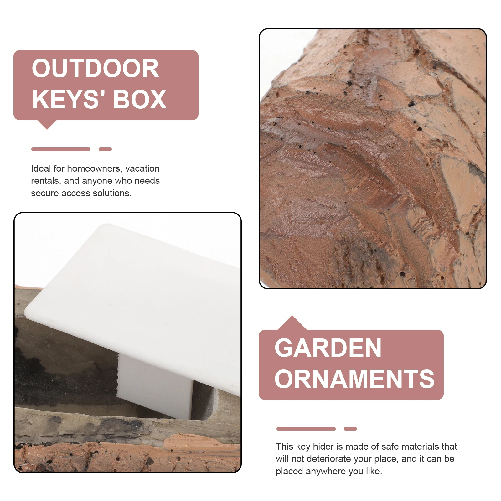 

Creative Resin Stone Hider Outdoor Weatherproof Garden Home Security Fake Rock Key Holder Waterproof Key