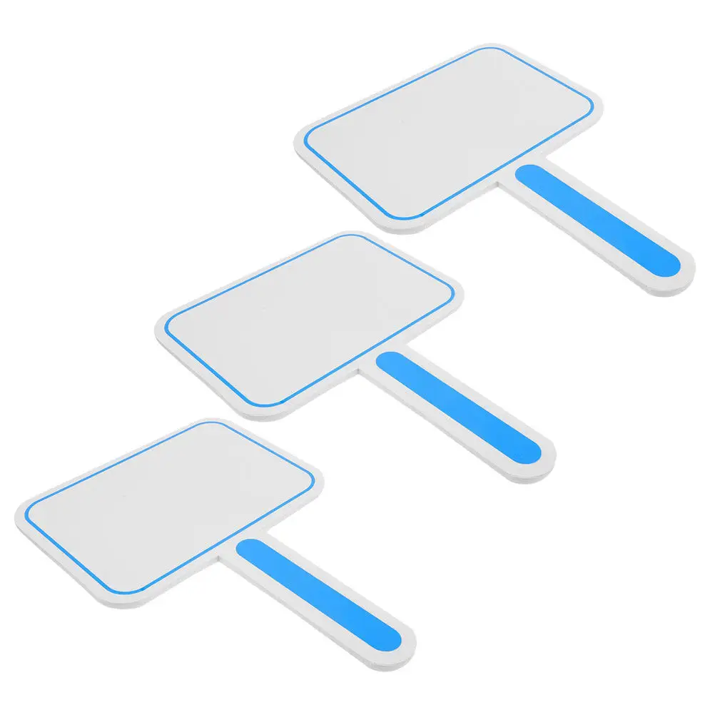 3Pcs White Single Side Scoreboards Handheld Blank Writable Boards Multipurpose Voting Scoring for Judges Auction Reusable Dry