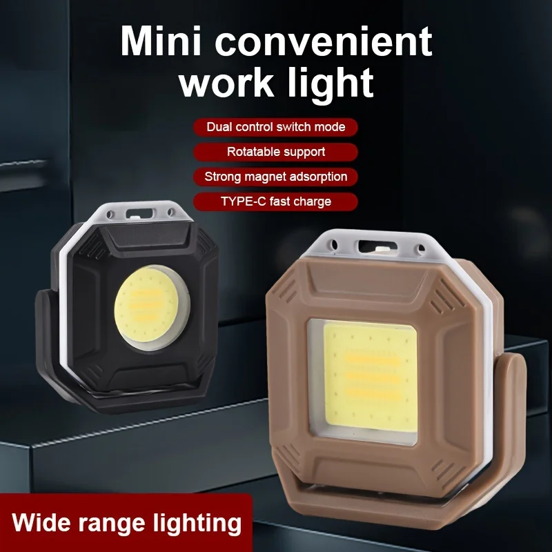 COB LED Flashlight Rechargeable Portable Mini Flashlight With Magnetic Keychain Flashlight Outdoor Camping Work Pocket Light
