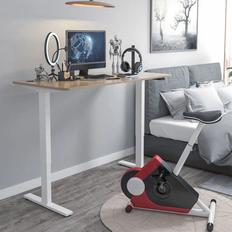 Electric Computer Table Adjustable Height Sit Stand Office Desks with Dual Motor Standing Electric Table Bureau Frame