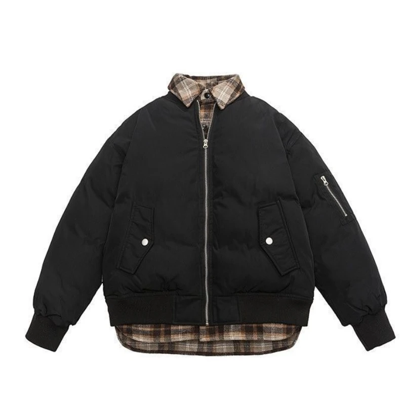 

Уличная зимняя хлопковая куртка премиум-класса, мужская и женская негабаритная винтажная многослойная куртка-пуховик в американском стиле ретро, теплая городская верхняя одежда