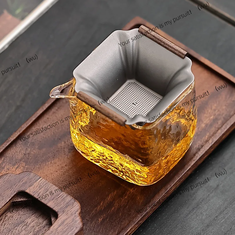 Pure titanium tea leak tea filter thousand-hole integrated tea filter ultra-fine compartment fair cup high-grade