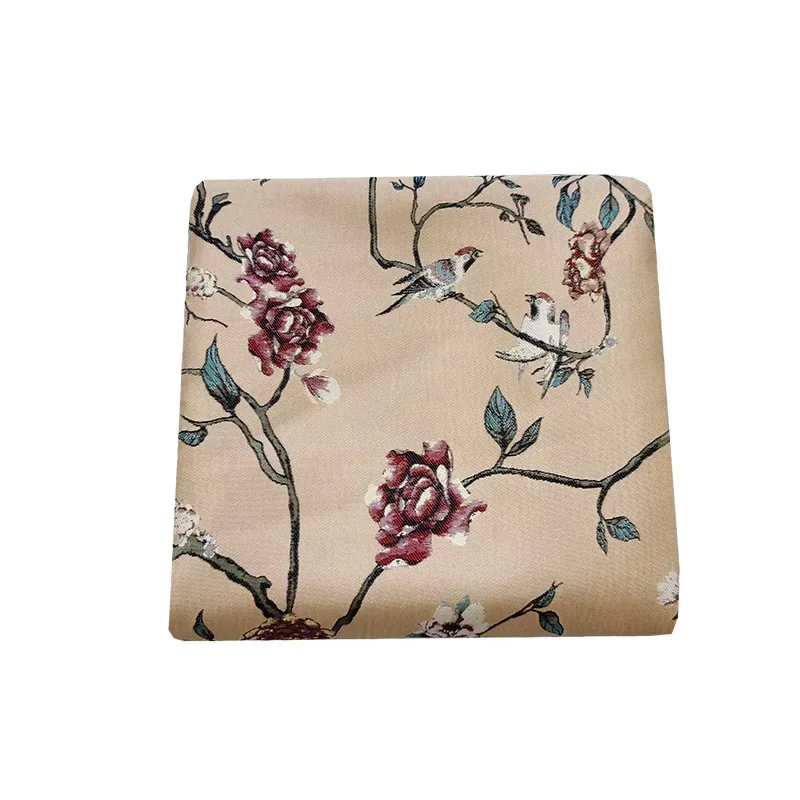 

Yarn Dyed Brocade Jacquard Fabric Flower Bird Windbreaker Coat Traditional Customized Fashion Designer for Diy Sewing Cloth