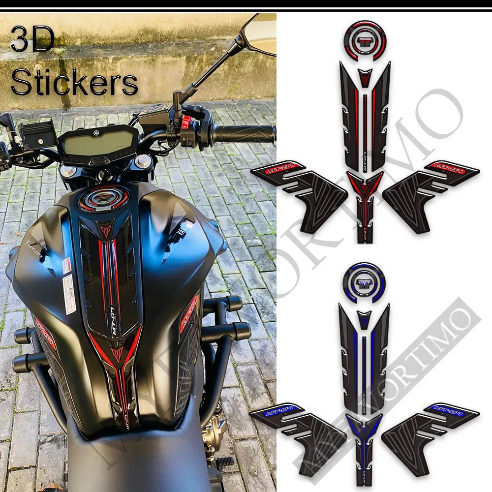 For Yamaha MT07 MT 07 SP MT-07 Waterproof Anti-scratch Motorcycle Tank Pad Grips Stickers Decals Protector Gas Fuel Oil Kit Knee