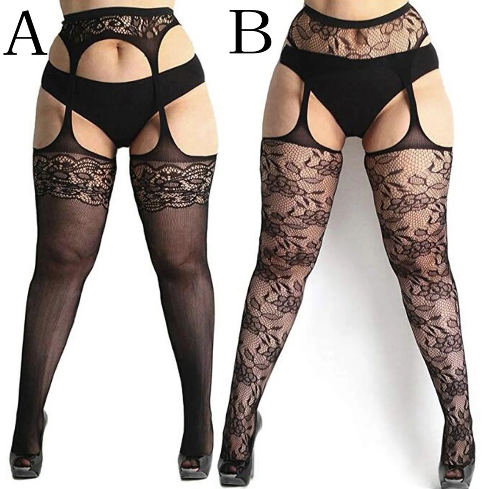 

Womens Stocking Plus Lace Size Suspender Pantyhose Tights Sexy Thigh High Fishnet Stockings for Women Lingerie