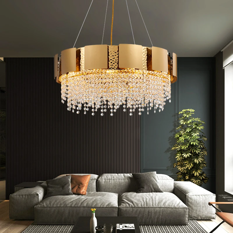 Postmodern Living Room Decoration Dining  Lamps Luxury Crystal Chandelier Minimalist Bedroom Indoor Lighting For Home