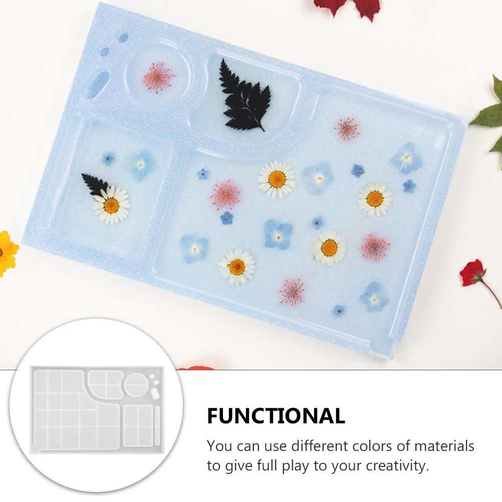 

Makeup Tray Mold DIY Silicone Mould Resin Tray Crafting Tool Creative Gift for DIY Lovers and Makeup Enthusiasts