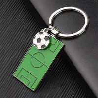 Creative Football Field Keychain Metal Soccers Basketball Pendents Team Fans Sports Souvenir Gifts Man Car Key Holder Accessory