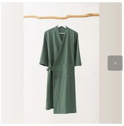 Simple Lovers Half Sleeve Robe Bathrobes Solid Women's 70%Cotton 30%Linen Kaftan Sleeprobe Loose Men's Japanese Kimono Gown