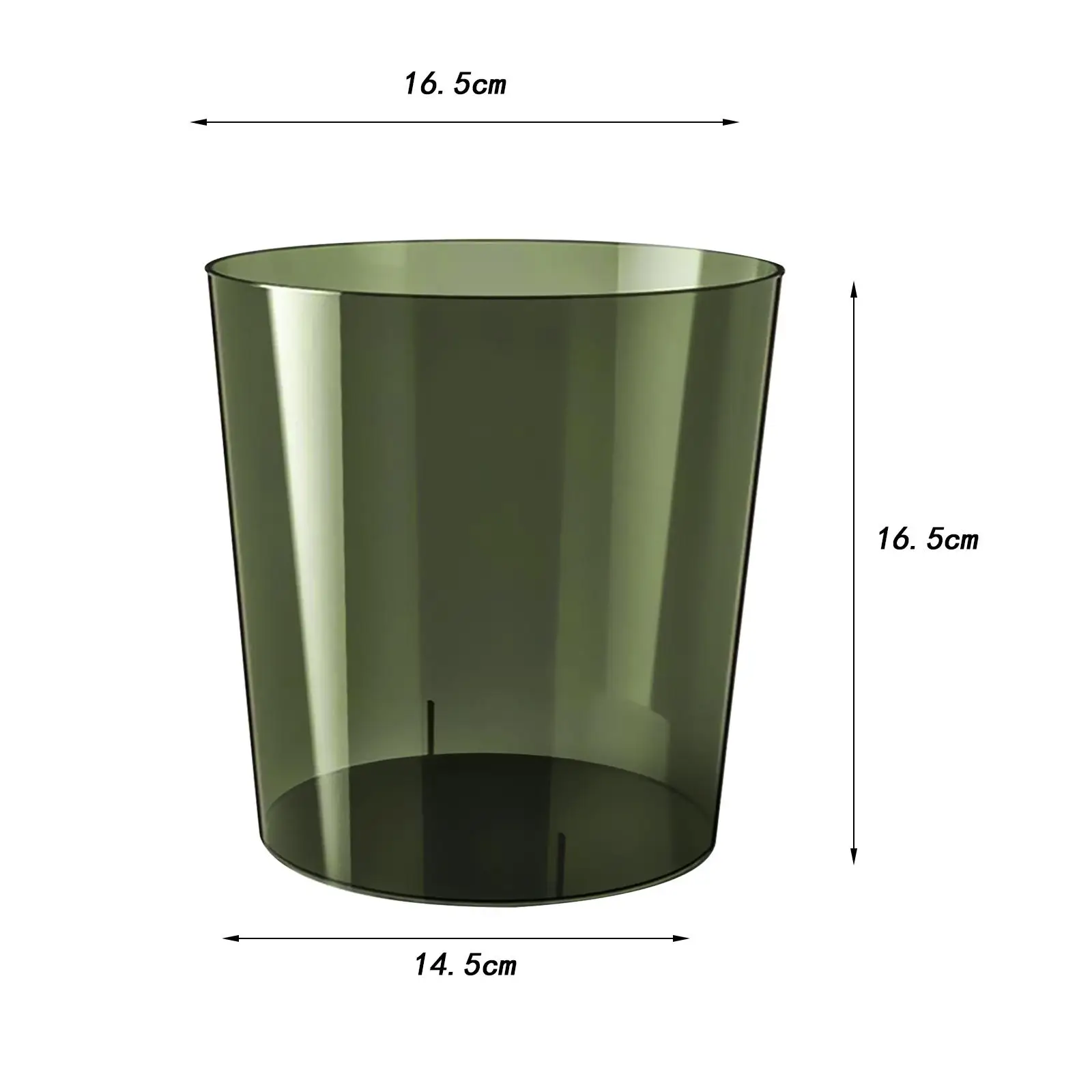 Waste Paper Bin Rubbish Bin Clear Round Dustbin Trash Can for Dressing Table Office Bedroom Kids Room