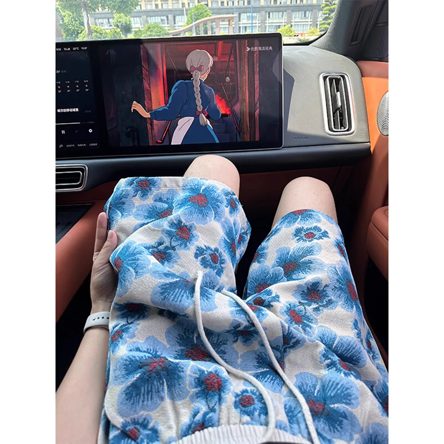 

Синие шорты с цветочным принтом, мужские повседневные гавайские пляжные брюки свободного кроя длиной до колена, дышащие, удобные, летние