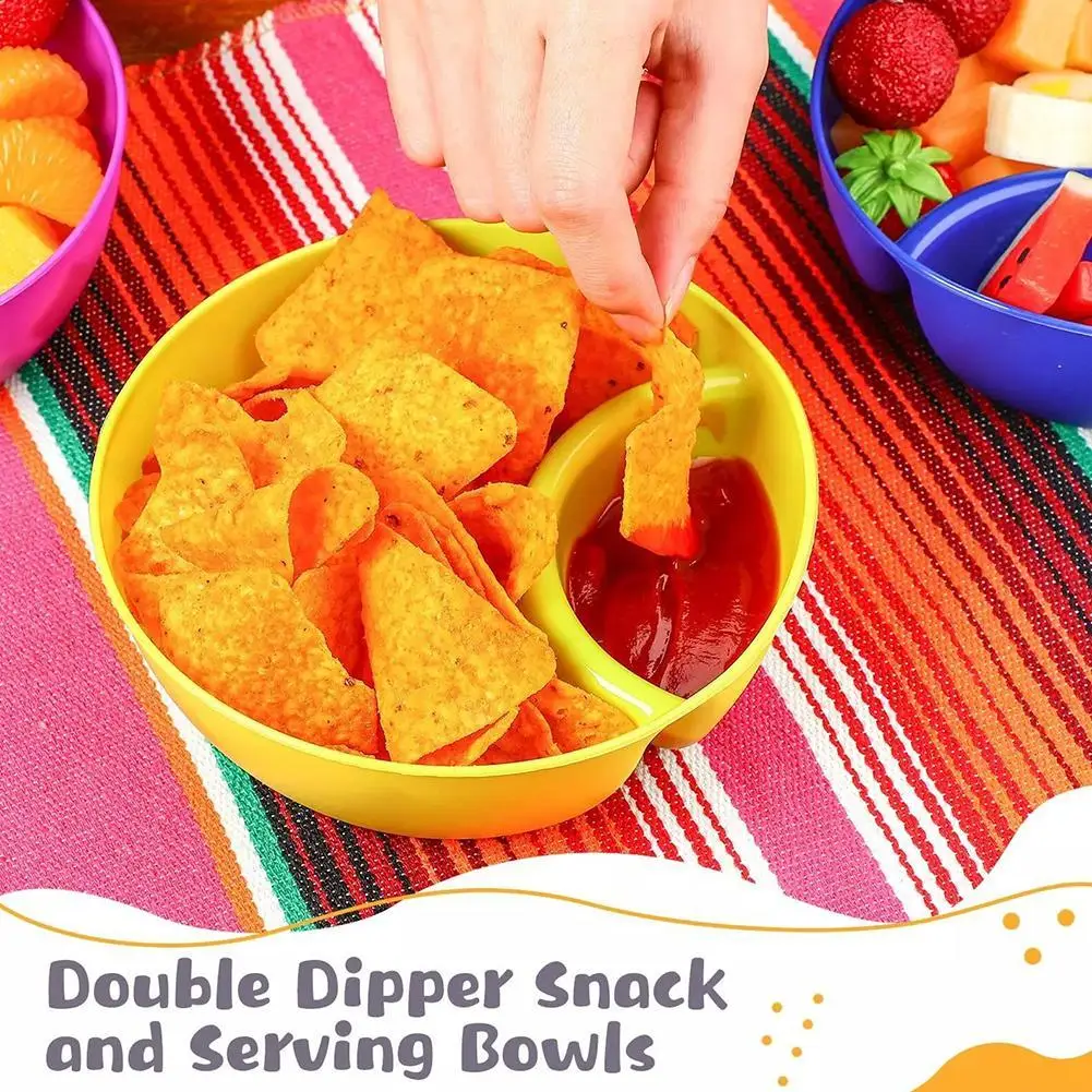 Stackable Bowls With Dipping Section Chip And Dip Bowls Anti Soggy Divided Cereal Serving Dish Cracker Bread Dipping Bowls Plate