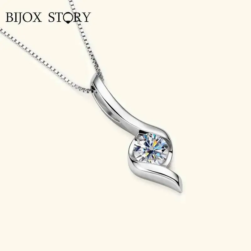 BIJOX STORY Hot selling D-COLOR moissanite necklace for women 925 sterling silver