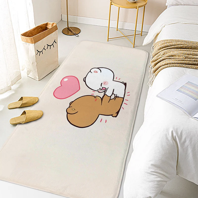 Cute Rug for Kids Bedroom M-Milkmocha Bear Bathroom Kitchen Mat Anti Slip Funny Doormat Entrance Door Carpet for Children's Room