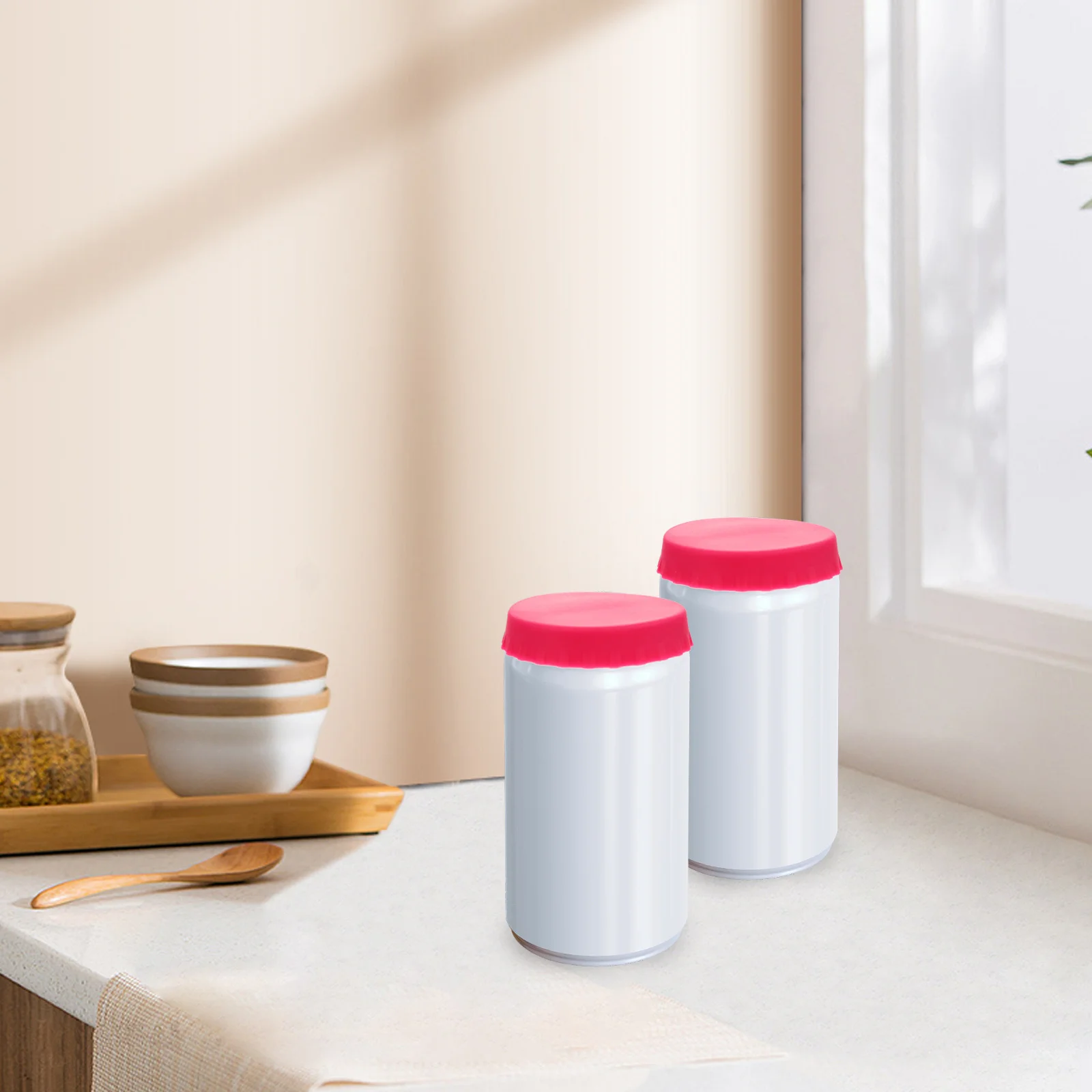 

4pcs Beer Can Bottle Cap Silicone Sealing Lid Splash-Proof Protective Cover For Soda Energy Drink Cans Leak-Proof Can Saver