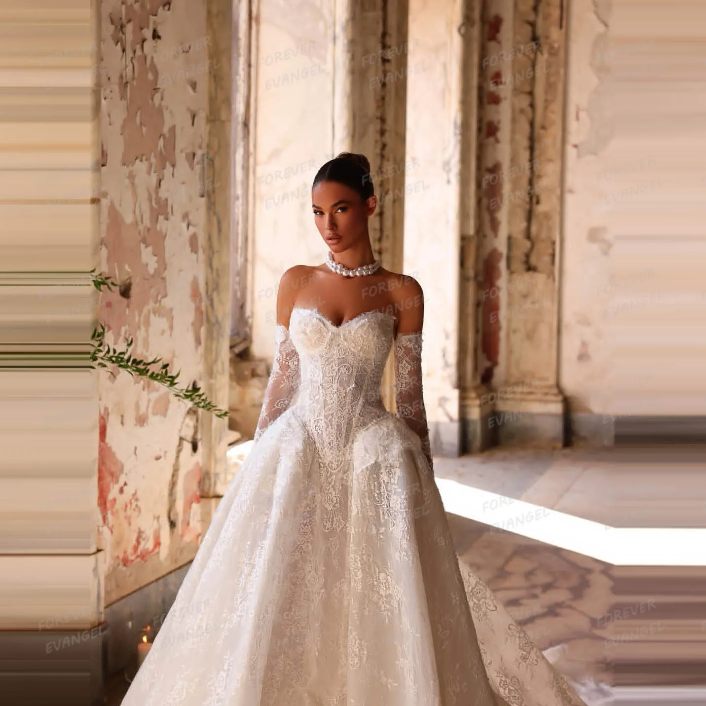 فساتين زفاف بوهو على شكل حرف A للنساء مزينة على شكل قلب فساتين العروس دانتيل بدون أكمام بدون ظهر مخصصة 2025 فيستدوس دي نوفيا